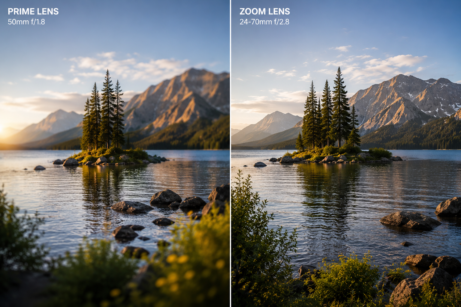 Prime lens versus zoom lens comparison